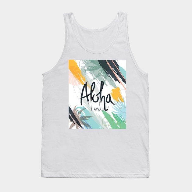 vintage Retro summer Hawaii Hippie Van Beach Surfer Longboard Aloha Tank Top by RedoneDesignART